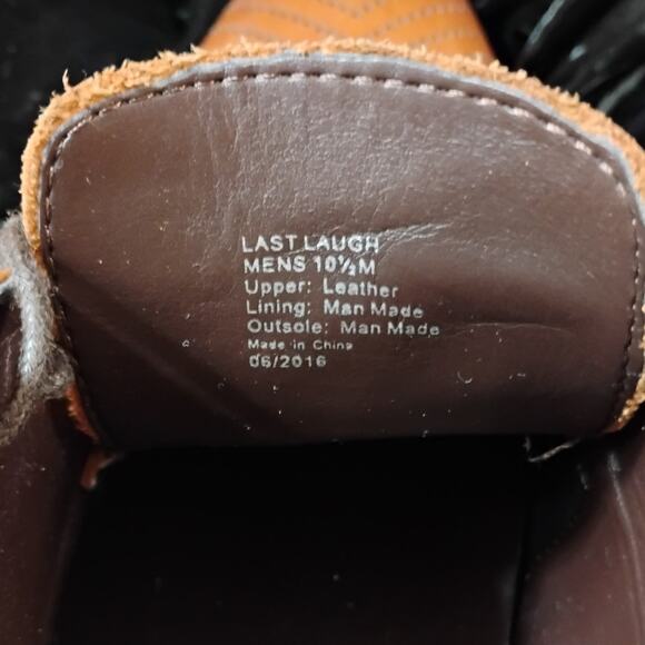 Kenneth Cole Reaction Last Laugh Cognac Oxford Shoes Mens 10.5M Leather Chevron main image 5